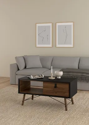 Produktbild von Ry Couchtisch Schwarz matt / Wallnuss