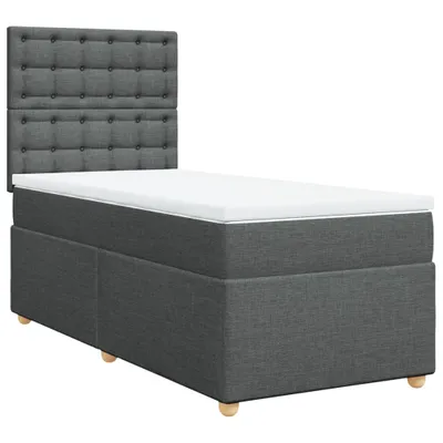 Produktbild von Boxspringbett mit Matratze Dunkelgrau 90x190 cm Stoff