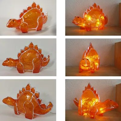 Produktbild von Dekorations-Leuchte DINO Fiberglas-Tisch-Kinder-Leuchte : Orange