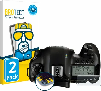Produktbild von 2x BROTECT Fullscreen Schutzfolie für Canon EOS 5D Mark IV (Schulterdisplay) Displayschutz Folie Fullcover Matt Entspiegelungsfolie