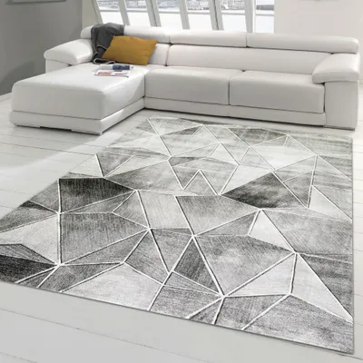 Image de Tapis design tapis de salon motifs géométriques en gris Taille - 60 x 110 cm