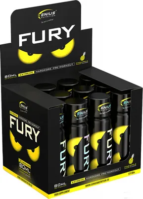 Produktbild von Genius Nutrition Fury Extreme Shot (12x80ml) Pineapple Chaos - Pre-Workout - Pre-Workout Shots