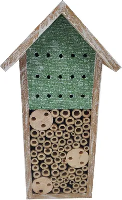 Immagine prodotto di Alberello per insetti in legno/bambù, marrone/verde, 15x30x13 cm,