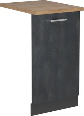 Produktbild von Geschirrspülblende Vicco R-Line Schwarz Beton 45 cm , AP Eiche, Model 55101
