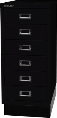 Produktbild von BISLEY MultiDrawer™ L296S Schubladenschrank schwarz 6 Schubladen 27,8 x 38,0 x 67,0 cm