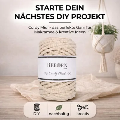 Produktbild von Makramee Garn 4mm Cordy Midi, 3x 250g Baumwollkordel, weich & reißfest 141 Soft Lilac