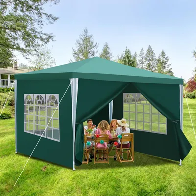 Immagine prodotto di Jopassy gazebo patio padiglione - tenda da mercato e protezione solare per il giardino, perfetta tenda da festa verde 3x3m