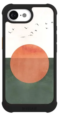 Produktbild von NIVOCASE Hülle für Apple iPhone 16e  Stoßfeste Handyhülle NIVOmax Case Schwarz Sonnenschein Sonnenuntergang Vogel
