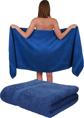 Produktbild von DigiRigi® XXL Saunatücher 2er-Set – 100% Baumwolle Frottee, Sauna- & Strandtuch 80 x 200 cm, blau