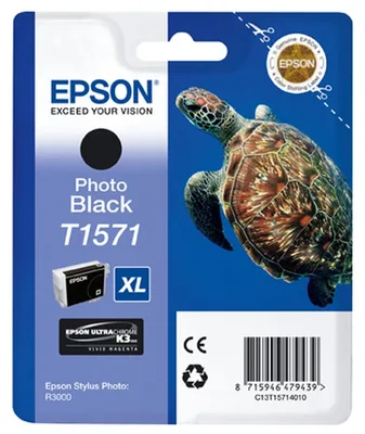 Produktbild von Epson Turtle T1571 Photo Black, Foto schwarz, Tinte auf Farbstoffbasis, 25,9 ml, 1 Stück(e)