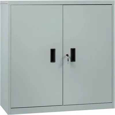 Produktbild von Abschließbarer Aktenschrank mit verstellbarem Einlegeboden | Grau | 90x40x92 cm
