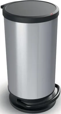 Produktbild von Rotho Rotho Paso Treteimer 30L Metallic Silber Schwarz