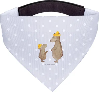 Produktbild von Mr. & Mrs. Panda Halstuch Hund Bären mit Hut - Grau Pastell - Geschenk, Family, Lieblingsmensch, Muttertag, Vatertag, Hundeschal, Für Hunde, Kinder, Tuch