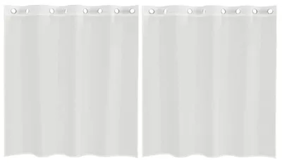 Image de vidaXL Voile Rideaux avec œillets 2 pcs. Blanc