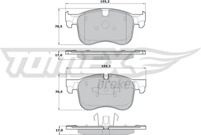 Produktbild von TOMEX brakes Bremsbeläge Satz Vorne Bremsklötze passend für PEUGEOT 3008 SUV (M) TX 17-29
