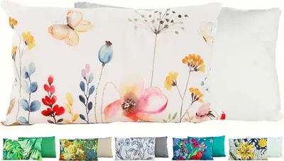 Produktbild von JACK Outdoor Lounge Kissen 30x50cm Motiv Dekokissen inkl. Füllung Wasserfest Sitzkissen Garten Stuhl, Farbe:Los Blumos