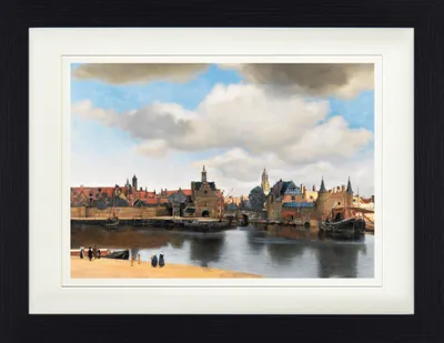 Produktbild von Johannes Vermeer Gerahmtes Bild Mit Edlem Passepartout | Wand-Bilder | Im Bilderrahmen - Ansicht Von Delft, 1660-1661 (30 x 40 cm)