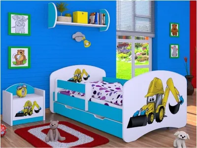 Obrázek produktu pro BDW, dětská postel s matrací a podstavcem pod postel, modrá, 140x70