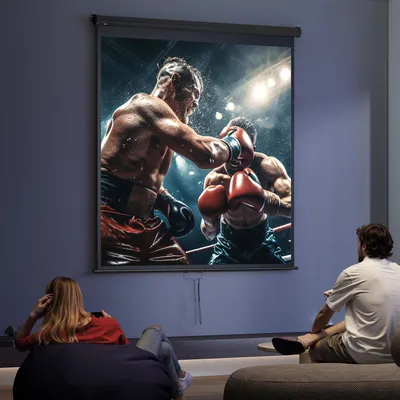 Produktbild von SUGIFT Projektionsleinwand 4K HD, Beamer Leinwand 99 Zoll 1:1, Rolloleinwand höhenverstellbar, Schwarz | 160° Blickwinkel | 178x178 cm