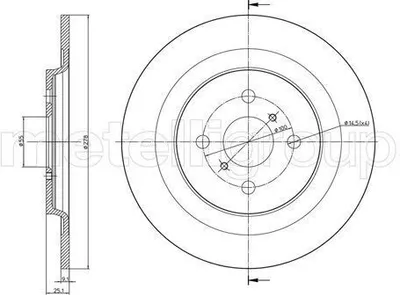 Produktbild von 2x METELLI Bremsscheibe 23-0947C für TOYOTA Yaris Schrägheck (_P9_) 25 0mm