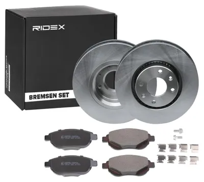 Produktbild von RIDEX Bremsenset Vorne Bremsscheiben Beläge Satz passend für PEUGEOT 206 Schrägheck (2A/C) 283mm