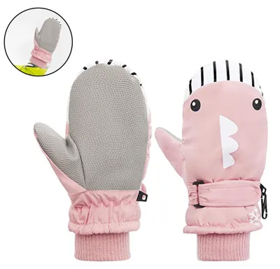 Produktbild von Paar Kinder-Winterhandschuhe, Kleinkind-Fäustlinge für Skifahrer, Jungen und Mädchen, wasserdicht, warm, Fleece
