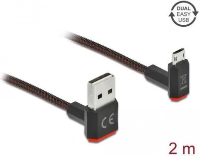 Obrázok produktu pre DeLOCK 85268, 2 m, USB A, Micro-USB B, USB 2.0, Čierna