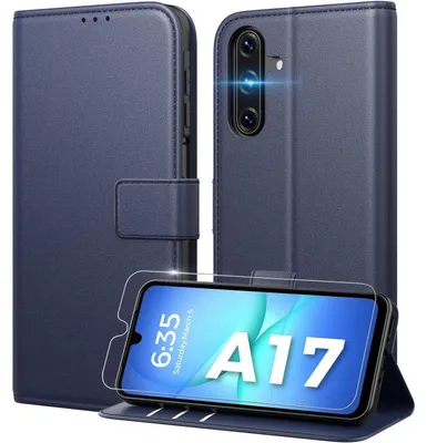 Productafbeelding van Beschermhoesje voor de Samsung Galaxy A17, blauw, met gehard glas