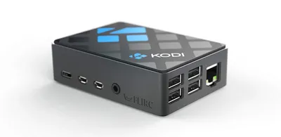 Produktbild von FLIRC Case KODI Edition - Aluminium Gehäuse für Raspberry Pi 4, schwarz