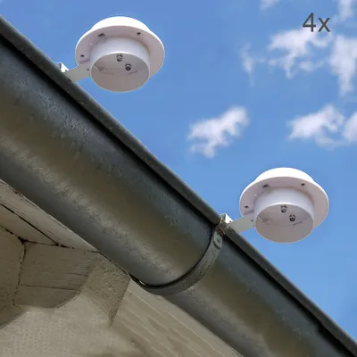 Produktbild von 2x LED Solar-Dachrinnen-Leuchte im Set Garten-Zaun-Lampe : 4er Set Set: 4er Set