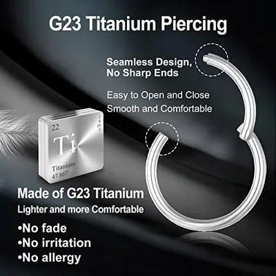 Zdjęcie produktu dla Piercing 14G tytan dla kobiet 1.2X8MM biżuteria do ciała