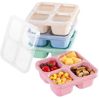 Immagine prodotto di Solidchoice - Confezione da 4 contenitori per snack - Scatole per il pranzo riutilizzabili per bambini e adulti