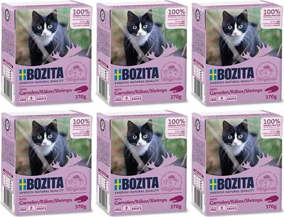 Immagine prodotto di Bozita 6 x 370 g Bocconcini per gatti in salsa di gamberetti