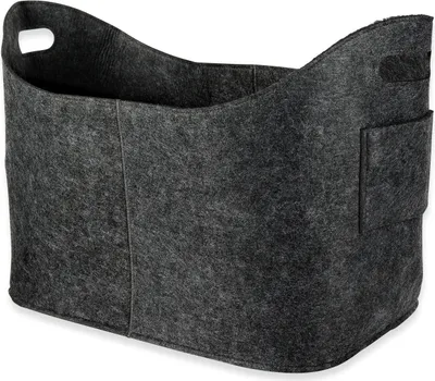 Produktbild von Schramm® Kaminholztasche grau aus Filz Holzkorb ca. 53 x 40x 30 cm wählbar 1, 2 oder 3 Stück Filzkorb Zeitungskorb Filztaschen , Größe:1 Stück