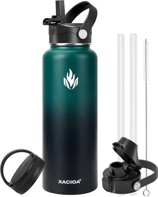 Obrázek produktu pro Vakuově izolovaná nerezová láhev o objemu 40 oz, nepropustná, s brčkem, sportovní láhev bez BPA pro outdoorové aktivity