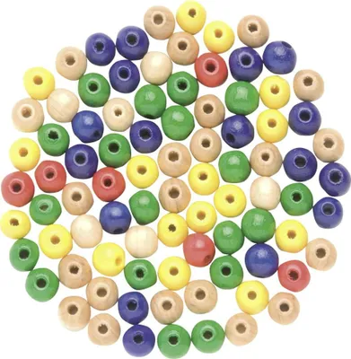 Produktbild von Glorex Holzperle 8 mm bunt mix - 80 Stück