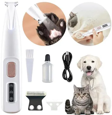 Imagen del producto de Cortapelos para mascotas Unyqoos® con pantalla LED, recortador de pelo inalámbrico y silencioso de 500 mAh (1,5–2 horas de autonomía), 2 cuchillas, cable de carga USB, resistente al agua: cuidado preciso para perros y gatos