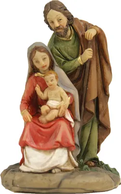 Produktbild von Krippenfiguren Heilige Familie 5,7 cm Polyresin Deko Set