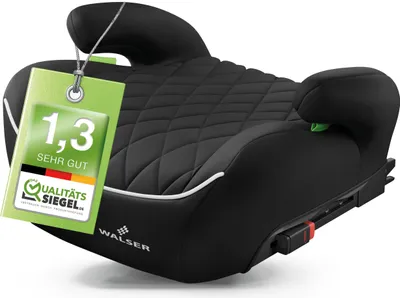 Produktbild von WALSER Premium Sitzerhöhung Auto Kinder ISOFIX, Qualitätssieger * schmaler Kindersitz Auto i-Size ca. 6-12 Jahre 125-150 cm, Kindersitzerhöhung Booster Seat neueste Norm ECE R 129 schwarz