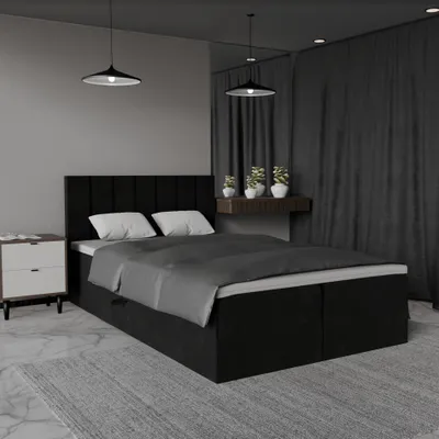 A bedroom scene featuring a bed.