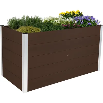 Produktbild von dobar Hochbeet aus WPC, moderner Pflanzkasten im XXL-Format, 150 x 70 x 75 cm, WPC dunkelbraun
