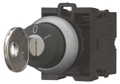 Zdjęcie produktu dla Eaton M22-WRS/K11, Przełącznik kluczykowy, Plastik, Czarny, Chrom, IP66, 29,7 mm, 29,7 mm