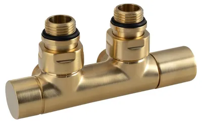 Produktbild von TWIN Ventil-Anschluss-Set für Mittelanschluss, Gold matt