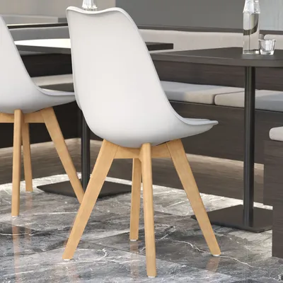 Produktbild von 2er-Set LAMOCA | Schalenstuhl | Weiß | Kunststoff | Designstuhl, Retrostuhl