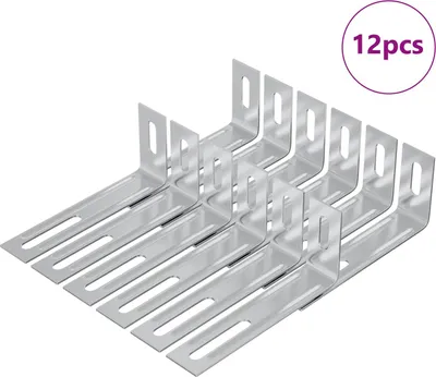 Produktbild von vidaXL Anti-Kipp-Halterung Uni 12 pcs Silber 74,5 x 15 x 32 mm Eisen