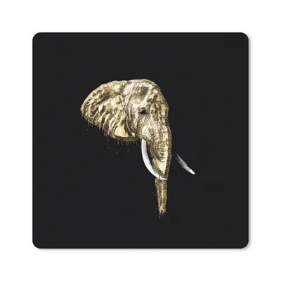 Produktbild von MuchoWow® Mauspad Mousepad Elefant - Gold - Zähne 30x30 cm - Mousepads - Maus Mat - Pad - Mausunterlage - Gaming