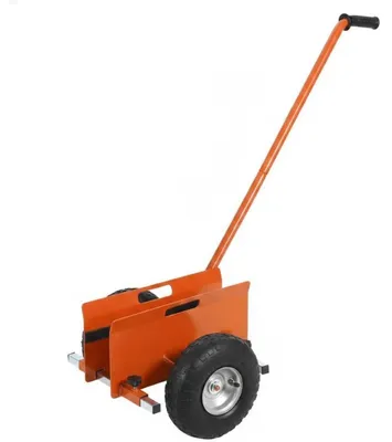 Image de Chariot de manutention, capacité de charge de 300 kg, roues en caoutchouc plein de 10 pouces, couleur orange
