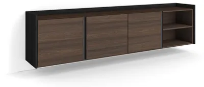 Immagine prodotto di Mobili TV effetto legno rovere scuro e nero 207x35x50cm sospeso