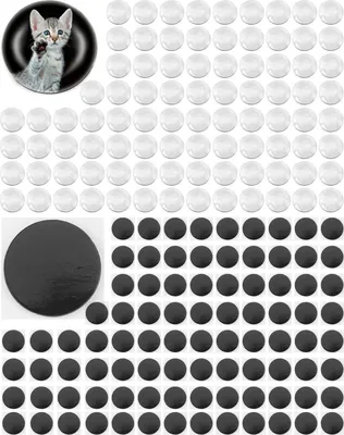 Image de QWORK® 180pcs Aimants autocollants en verre Cabochons (25mm) 90 jeux