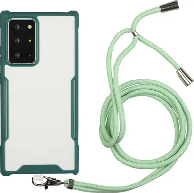 Produktbild von König Design Hülle kompatibel mit Samsung Galaxy S21 Ultra Kunststoff Handykette Cover - Case Handyhülle Grün